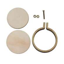 5/10 piezas Aros de bordado de madera mini de 4 cm, marco para punto de cruz manualidades DIY, kit de costura con círculo de bordado - Multicolor - Ver 3