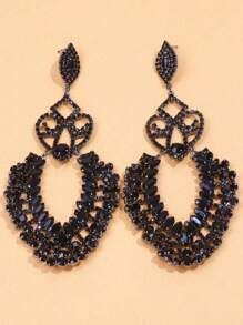 1 Pair Gunmetal Gun Shaped Geometric Pendant Drop Earrings, Alloy Exaggerated Sexy Design Suitable For Formal Events And Daily Wear