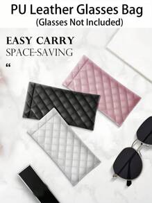男女便携式挤压眼镜盒 PU 皮革软太阳镜袋 便携式手机太阳镜收纳盒 保护套眼镜盒 收纳盒 眼镜盒保护套 眼镜袋 太阳镜袋 旅行必备配件 适用于海滩 户外 办公室 返校 - 彩色 - 查看 4