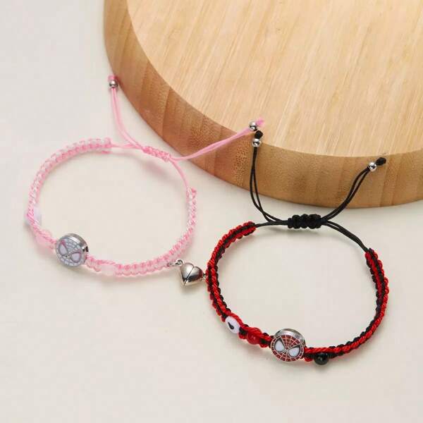 Set de 2 pulseras de cuerda trenzada con diseño de , pulsera de pareja y amistad, regalo para vacaciones