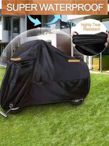 Funda Para Moto Impermeable Cubierta Para Moto Lona Moto Color Negro, Cubierta de motocicleta - Negro - Ver 7