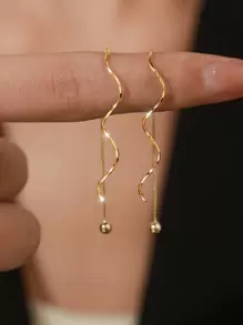 1 对时尚 S925 银手工几何耳环，具有高端质感，优质珠宝，适合女性日常穿着、派对、周年纪念服装、婚礼订婚新娘珠宝节日