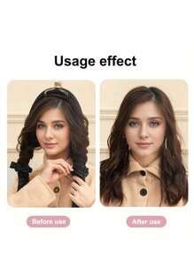 1个免加热卷发器，可重复使用的卷发丝带卷发器，无需加热，带发夹，打造自然柔和的波浪卷发，DIY美发工具，适合睡眠或过夜使用。 - 黑色 - 查看 2