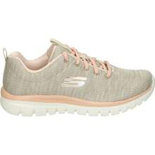 SKECHERS | Zapatillas Skechers Graceful Twisted Fortune para Mujer – Deportivas en Color Natural con Detalles en Coral – Sneakers con Cordones – Cómodas y Versátiles – Casual – Vegan – Modelo 12614-NTCL - ✅ Entrega 24/72h a España (península) - Dorado - Ver 1