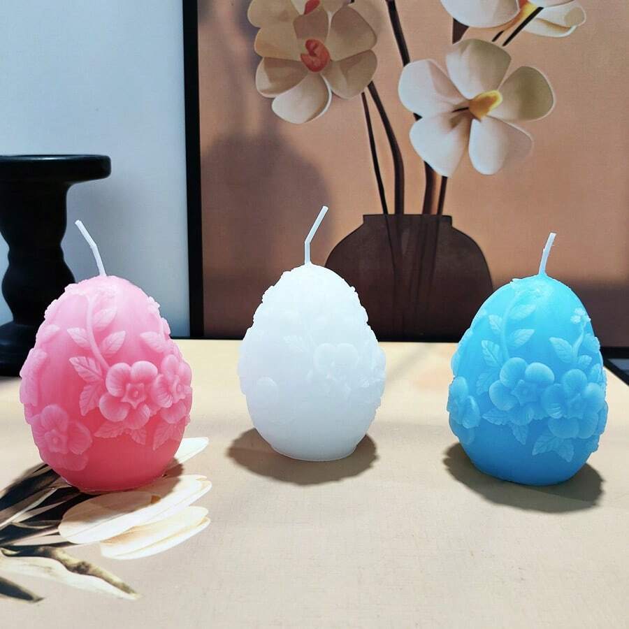 1pc Easter Egg Shaped Scented Candle Decor Piece Gifts Birthday Graduation - Multicolor - View 1