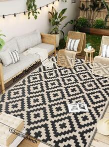 Waterproof Outdoor Rug, 5x8 Ft, Reversible Plastic Grass Patio Carpet For Garden, Camping, RV, Suitable For Yard, Patio, Balcony, Outdoor Entrance, Backyard, Bench, Picnic, Camping, Pool Deck, Black And Beige - Beige - View 5