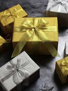 1 Rolle goldfarbenes/silberfarbenes glitzerndes Satinband für selbst gebastelte Schleifen, Hochzeit, Weihnachtsdekoration, DIY Karten und Geschenkverpackung, 25 Yards für den Valentinstag - Verschiedenfarbig - Übersicht 8