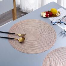 1pc/4pcs/6pcs Windproof Round Reusable Placemats, Heat Resistant Anti-Skid Table Mats For Home Kitchen, Hotel, Restaurants