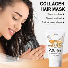 胶原蛋白神经酰胺涂层蛋白护理，滋养护理发膜，保湿软化头发，保湿护理改善干燥卷曲的头发，发膜 - 彩色 - 查看 3