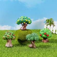 Resin Artificial Apple Tree Miniature Ornament Bonsai For Landscape DIY Decor, Garden, Aquarium Accessories