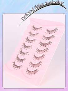 7 对漫画睫毛透明带状睫毛自然交叉纤细假睫毛角色扮演化妆 3-14 毫米