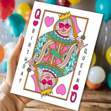 Funny Birthday Cards, Queen Of Hearts Birthday Cards, Stylish Birthday Cards With Envelopes For Mom, Girlfriend, Sister, Daughter, Unusual Things, Cute Aesthetic Items - Multicolor - View 7