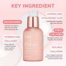 KOEC 80毫升三重胶原蛋白精华液 - 韩国护肤日常保湿面部精华 - 粉色 - 查看 3