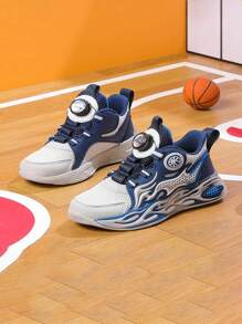 Zapatillas de baloncesto transpirables profesionales para niños, con entresuela de EVA - Parte superior de malla ligera para interiores/exteriores, para niños y niñas de 6 a 12 años, que proporcionan soporte de tobillo y amortiguación dinámica