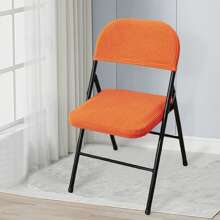 1pcs High Elastic Knit Jacquard 360° Wrap Folding Chair Cover Anti-Slip Removable Washable Protector For Kitchen Dining Party Wedding - Orange - View 4