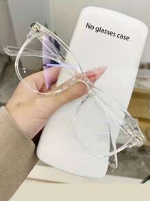 1pc Unisex Retro Ellipse Frame Glasses For Watching Tv And Protecting Eyes From Computer Screens Clear Glasses Accessories - Multicolor - View 5