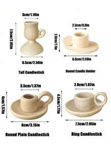 Cirelle 1pc Vintage Plain Ceramic Candlestick Holder, Ceramic Candle Aroma Diffuser Stand, Suitable For Home Decor, Photography Props, Living Room, Coffee Table, Kitchen Dining Table Candle Light Dinner, Holiday Decoration (Ceramic Candle Holder Only, Candles Not Included) Gifts Birthday Graduation