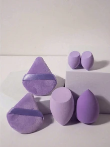 7/6/1 Pc Makeup Sponge Set, Velvet Powder Puff, Concealer Sponge, Makeup Powder Puff, Makeup Blending Sponge, Assists In Perfect Application Of Liquid, Cream And Foundation. Multi-Colored Makeup Sponges, Non-Latex Dry And Wet Use Foundation. For Face Concealer Makeup, Velvet Triangle Powder Puff, Makeup Sponge, Makeup Sponge, Makeup Powder Puff, Loose Powder Puff, Pressed Powder Puff, Setting Powder Puff, Makeup Tools, Suitable For Facial Setting