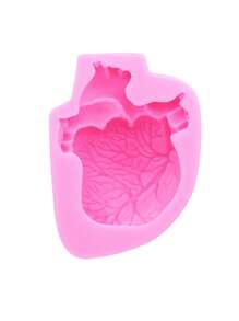 1 Khuôn silicon lỏng màu hồng, Khuôn tạo hình não trái tim cơ quan người mini, Khuôn silicon trang trí nến thạch cao hương liệu - Hồng - Xem 12