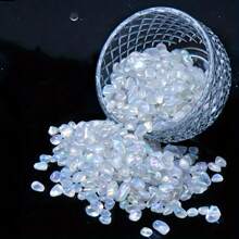 50g/100g/200g Piedras trituradas de Moonstone cristal Decoraciones para acuarios, paisajismo, manualidades DIY para decoración del hogar, jardín, relleno para jarrones, regalos de Halloween, yoga y meditación