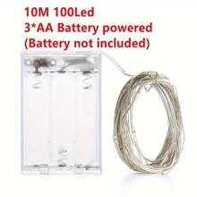 LED String Lights 20m 200LED Fairy Lights, AA Battery Powered Fairy String Lights, Waterproof Silver Wire Copper Wire String Lights For DIY Wedding Dorm, Bedroom, Party, Flower Decoration, Birthday Decoration, Campus Decoration, Holiday Decoration, Courtyard Garden Decoration, Etc
