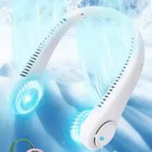 便携式无叶个人风扇，3 档速度设置，强劲气流，适合旅行、户外、室内使用 - 彩色 - 查看 5