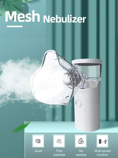 1pc Portable Mesh Nebulizer, Silent Handheld Electric Nebulizer, Suitable For Home Or Travel, For Treating Respiratory Diseases Including Coughs, Colds, Asthma, And Chronic Obstructive Pulmonary Disease