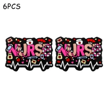 6PCS，硅胶焦珠，含护士硅胶焦珠，适用于DIY手工珠宝制作，珠笔，钥匙扣吊坠，包包吊坠等， - 彩色 - 查看 10