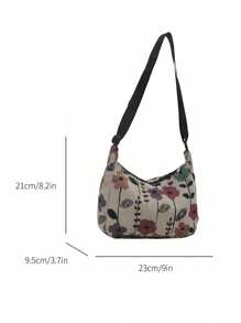 Retro Bohemian Crossbody Bag, Floral Retro Pattern Shoulder Bag, Vintage Hobo Bag, Women Handbag & Wallet Set