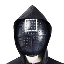 Cool Black Dress Mask, Costume Accessories Role-Playing Party Mask, Fashion U Fish Game Movie Theme Mask Triangle Circle Square Boss Performance Props - Multicolor - View 13