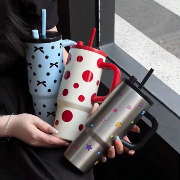 High-Quality Sniper Girl Bottle, 710ml Large Capacity Straw Tumbler, Keeps Drinks Hot & Cold, Great For Outdoor Activities