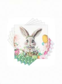20pcs/40pcs/60pcs 2-Ply Soft Easter Bunny Printed Lunch Napkins, 33cm X 33cm Paper Napkins For Party, Disposable Hand Towels, Decorative Paper, Birthday Graduation Wedding Anniversary