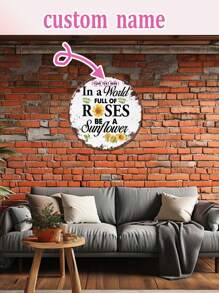 定制个性化花园艺术金属圆形标志，室内外疗愈花园装饰礼物 - 彩色 - 查看 5