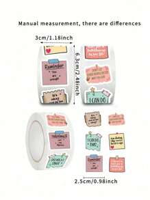 500 Sheets/Roll Self-Affirmation Diary Decorative Stickers, Back-To-School Supplies, School Gifts, Easter Gifts