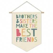 帆布壁挂装饰适用于托儿所、婴儿房、儿童房、小兄弟、大兄弟、兄弟是最好的朋友、大哥哥 - 彩色 - 查看 16