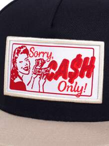 1pc Men's Fashionable CASH Money Hat Hip Hop Cap, Fashionable Outdoor Adjustable Sun Protection Unisex Lovers Baseball Cap Snapback Hat For Spring And Autumn Travel, Beach Party Truck Hat - CASH - 查看 5