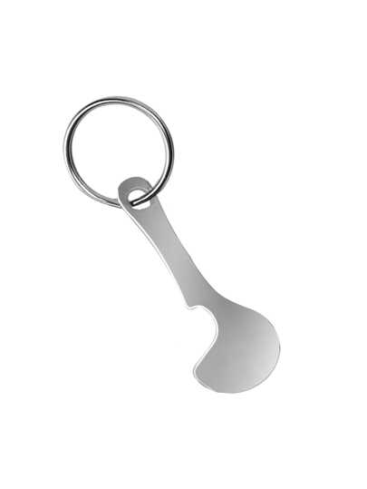 1 chiếc móc chìa khóa xe đẩy hàng bằng thép không gỉ tiện lợi cho xe đẩy siêu thị