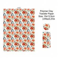 Natural Series Flowers Leaves Colored Pattern Polymer Clay Transfer Paper Disposable Stickers Printing Paper Earrings Making