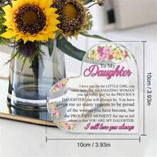 1 pièce Plaque de nom de bureau pour fille - Ma fille précieuse à jamais - Cadeau parfait pour l'anniversaire, la remise des diplômes, le mariage, Noël - Décoration de chambre, cadeau pour la famille, les amis, la décoration d'étagère de bureau, la décoration de table basse, Thanksgiving, cadeau de Noël, convient aux couples et à la famille, cadeau de réconfort, centre de table de salle à manger