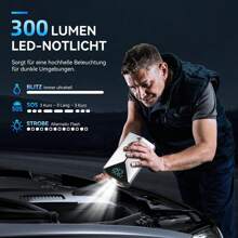 4-In-1 Multifunctional Car Battery Starter - Portable Power Bank With Air Compressor, LED Lighting And Air Pump, Suitable For 12V Vehicles - Compact And Reliable Car Battery Booster With Emergency Lighting - Silver - View 4