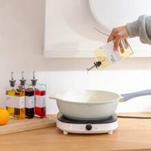 4 Pack 12oz/350ml Gold Olive Oil Dispenser Set - Heavy Duty Thickened Glass Bottles For Kitchen, Cooking Oil, Vinegar, Soy Sauce And Coffee Syrup, With Stainless Steel Automatic Pour Spout And 40 Label Funnel - 銀色 - 查看 7