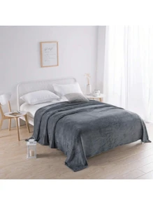 1 Super Soft Flannel Blanket, Lightweight Plush Throw Blanket For Beds, Sofas And Travel Couch - 深灰色 - 查看 3