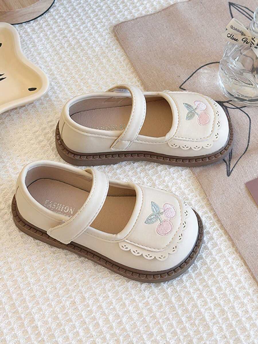 1 双婴儿米色平底鞋，女童幼儿帆布鞋，带钩环扣，简约夏季户外儿童鞋 - 米色 - 查看 1