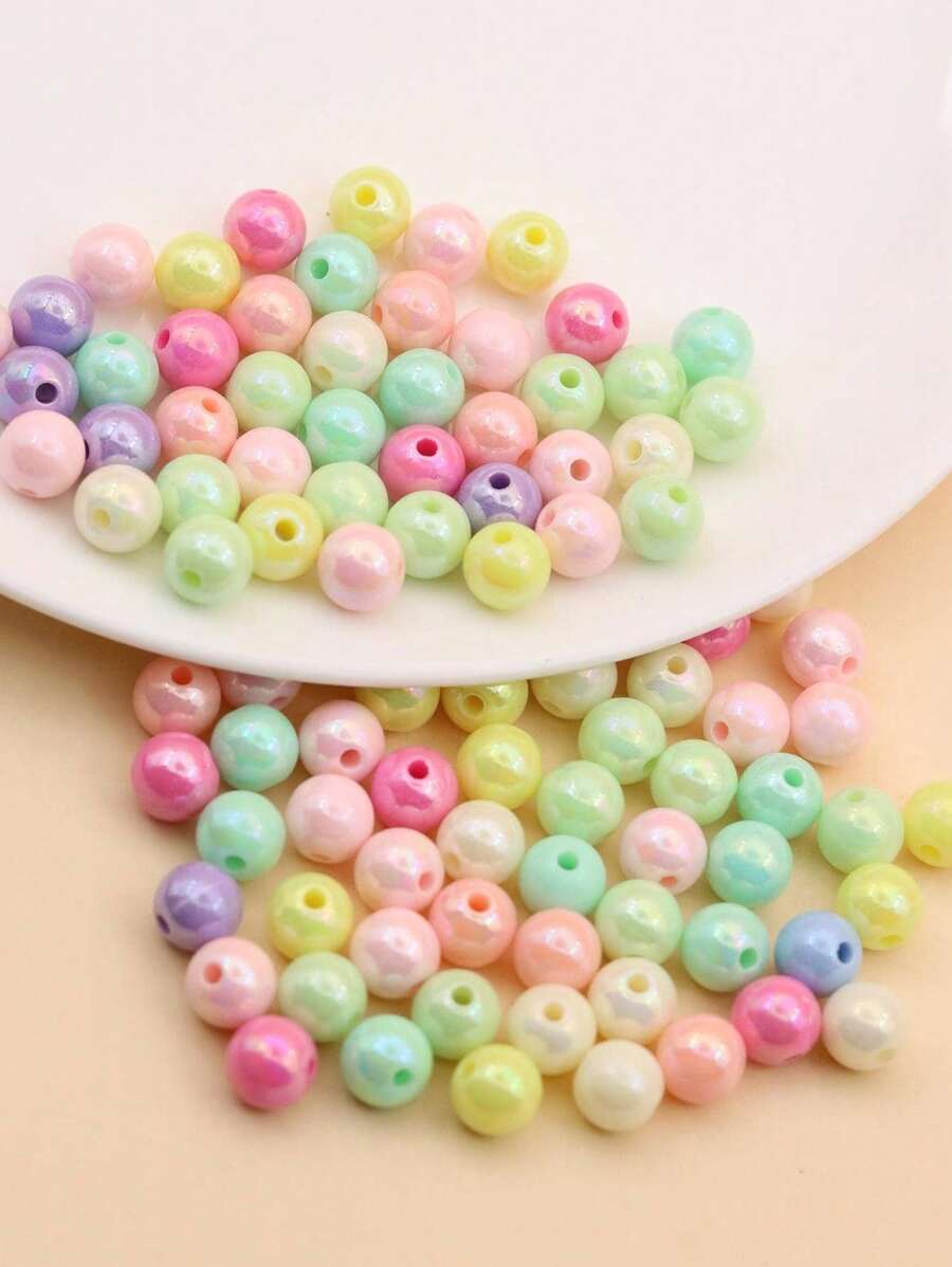 100 颗彩色圆珠，适合 DIY 珠宝配件