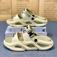 Fashionable Women's Summer Slippers, Extremely Comfortable Thick Sole Sandals, Breathable EVA Material, Suitable For Indoor/Outdoor Activities, Perfect For Beach, Pool And Water Parks - Beige Olive Green - View 5