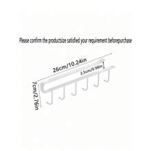 1pc Wall Mounted Hat Organizer Rack With 6 Hooks, Portable Multipurpose Storage Hanger, Over The Door Hat Rack, Closet Organizer Box Suitable For All Types And Sizes Of Hats
