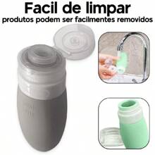 Kit 4 90ML Silicone Bottles With Transparent Case Useful For Travel Dispenser - 2 GÓI - Xem 6