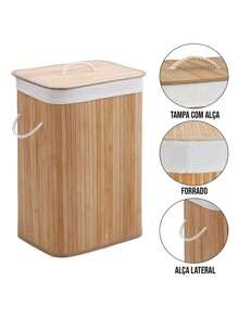 Bamboo Organizer Basket - Various Formats - Hình chữ nhật màu be - Xem 3
