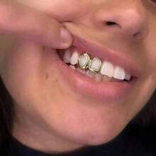 THATBOY 2件套牙齿装饰，带星形立方氧化锆牙冠，微镶上下牙套，男女通用饰品 - 彩色 - 查看 8