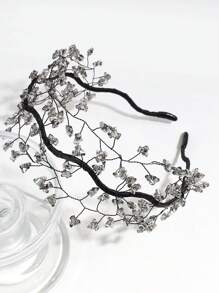 1 件女士优雅奢华手工镶钻头带，适合日常佩戴 - 灰色 - 查看 3